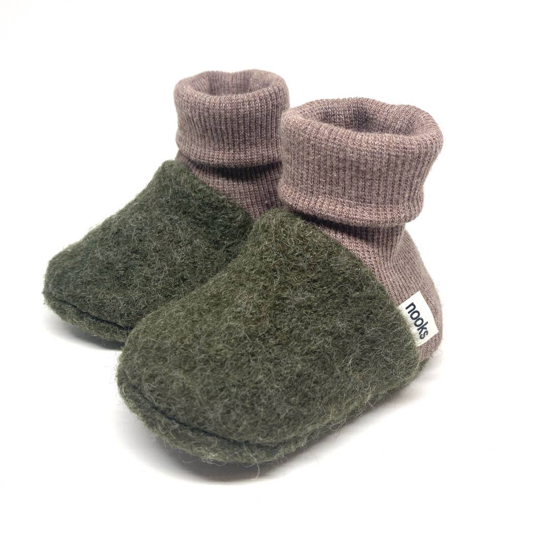 NOOKS  Pre-Walking Soft Wool Booties