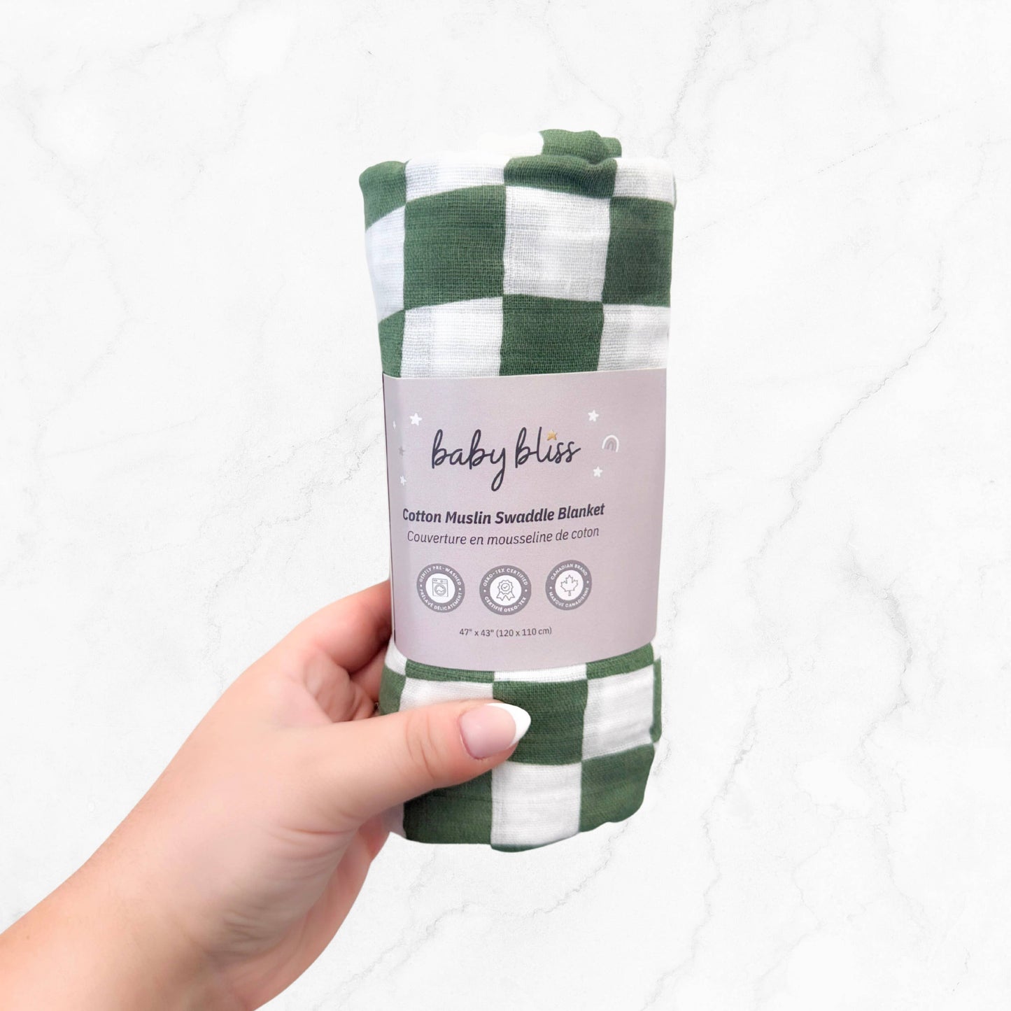 BABY BLISS  Muslin Cotton Swaddle Blanket - Large