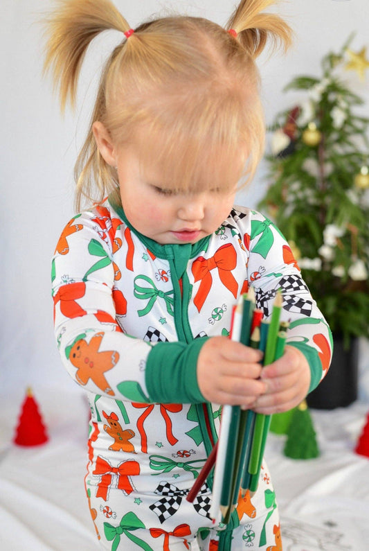 Love&Grace bamboo Bow what fun! zip romper