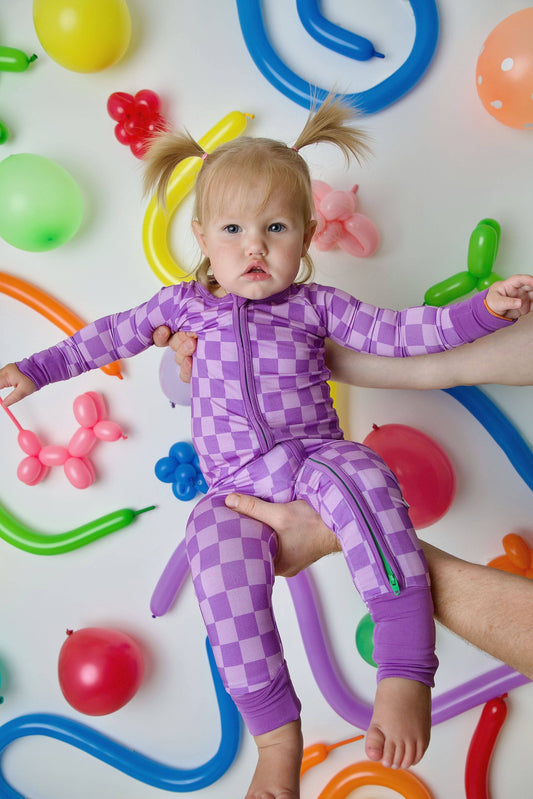 Love&Grace bamboo Bedtime berry zip romper