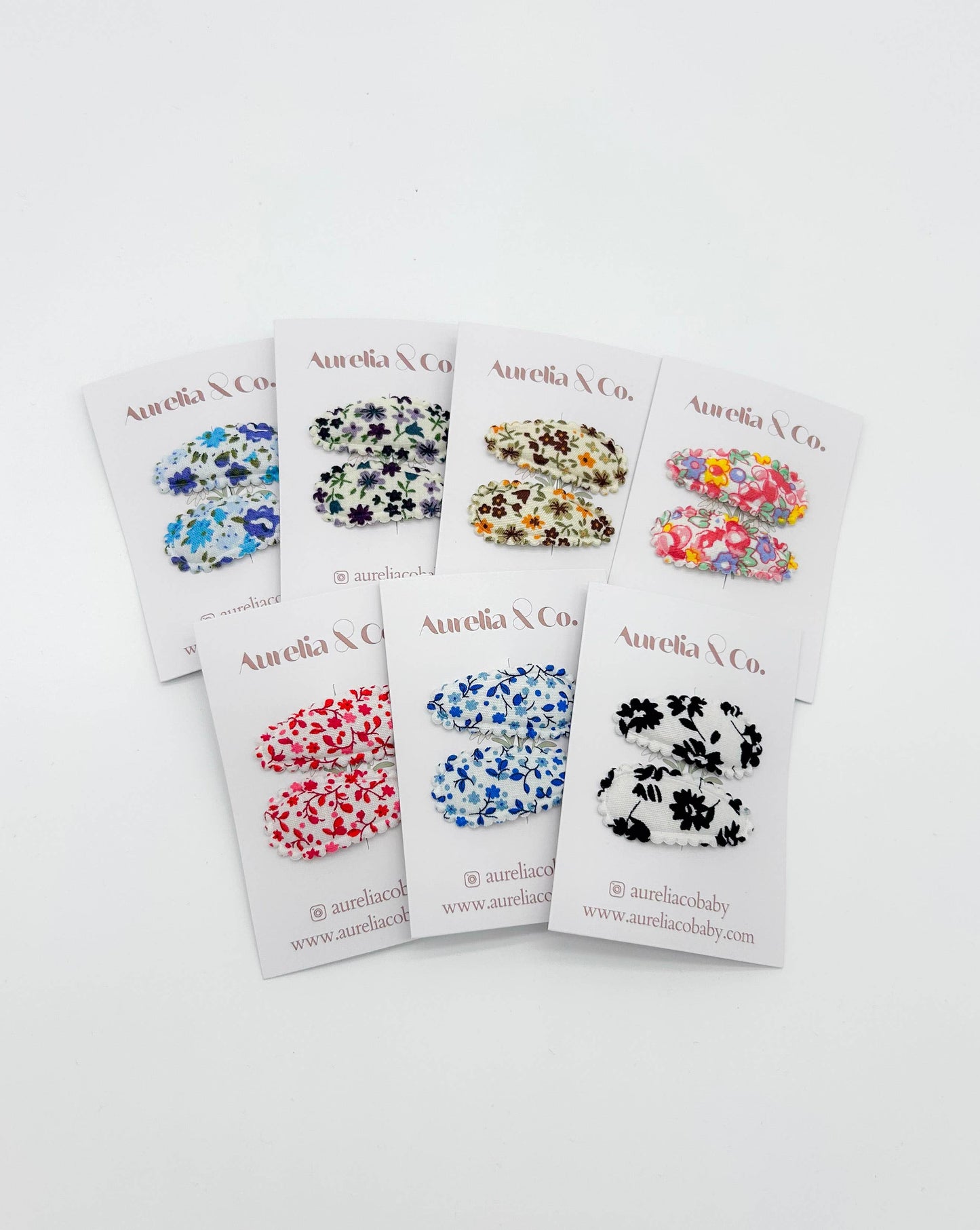 Mini Floral Baby Fabric Hair Barrettes
