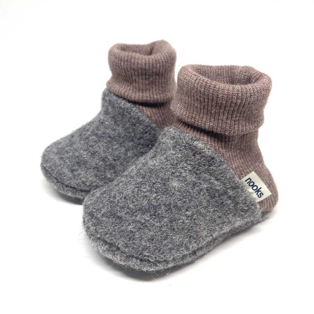 NOOKS  Pre-Walking Soft Wool Booties