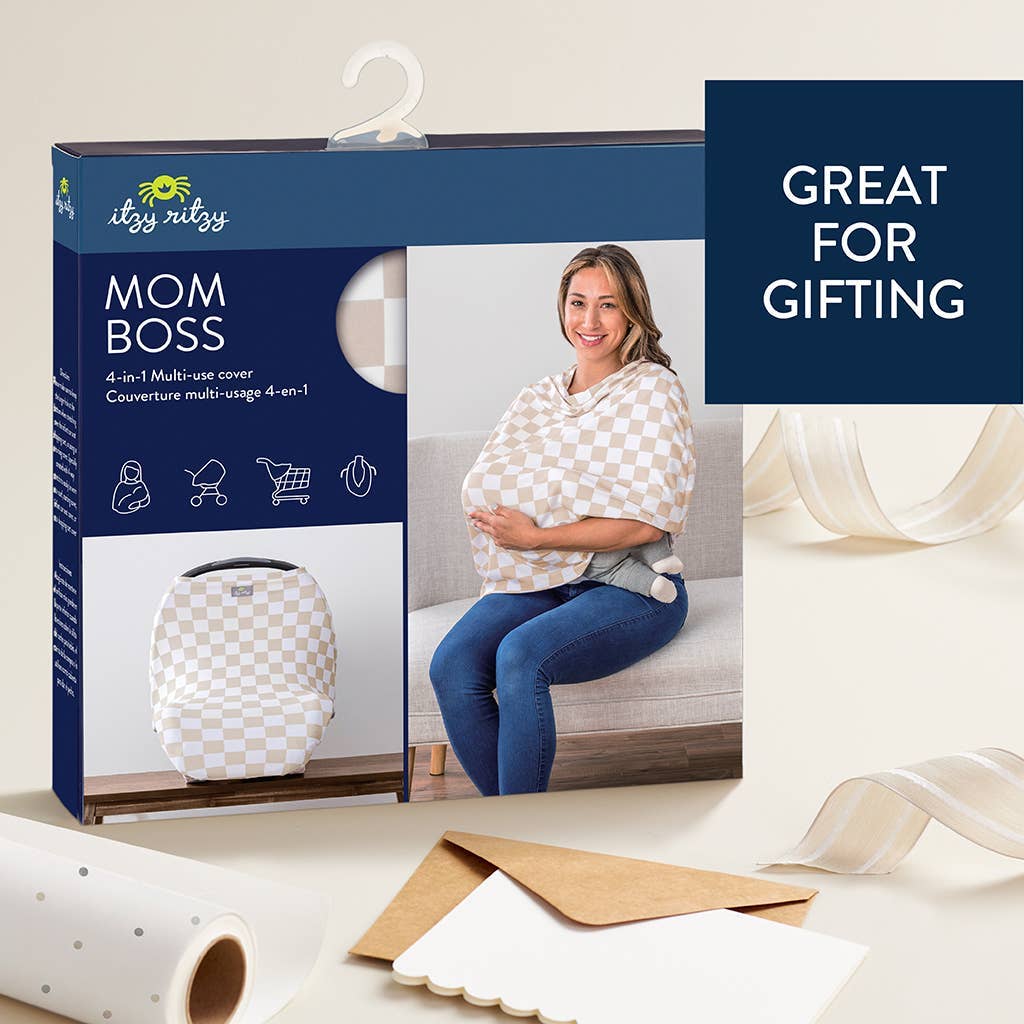 *New* Taupe Checkerboard Mom Boss™ 4-in-1 Multi-Use Cover