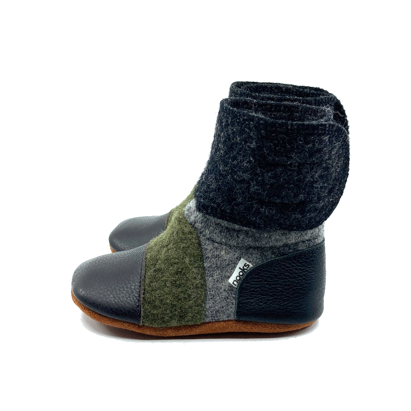 NOOKS Kelp Felted Wool Booties